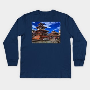 Durbar Square, Kathmandu, Nepal Kids Long Sleeve T-Shirt